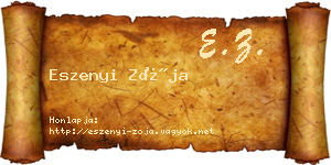 Eszenyi Zója névjegykártya